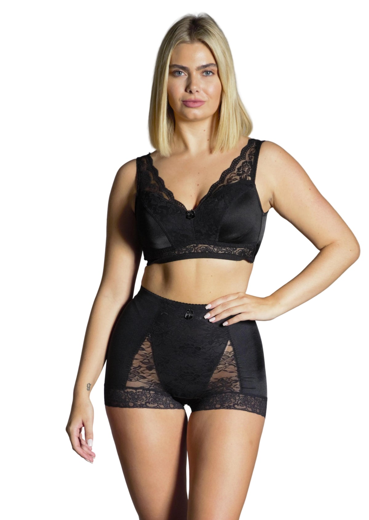 Pin-Up Girl Lace Leisure Bra w/Pads : back front
