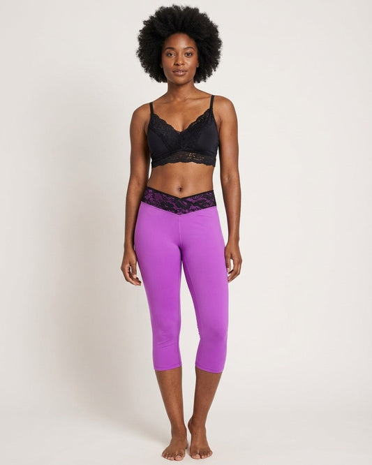 Lace Waist Capri Legging - FINAL SALE