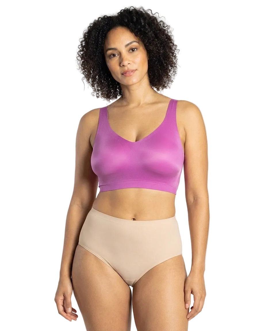 Brushed V-Neck Bra with Removable Pads