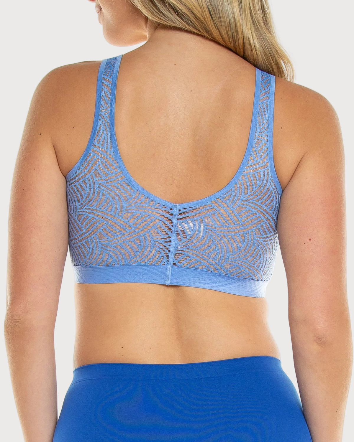 Brushed Fiber Wire-Free Bra with Lace Back by Rhonda Shear — wire-free bra