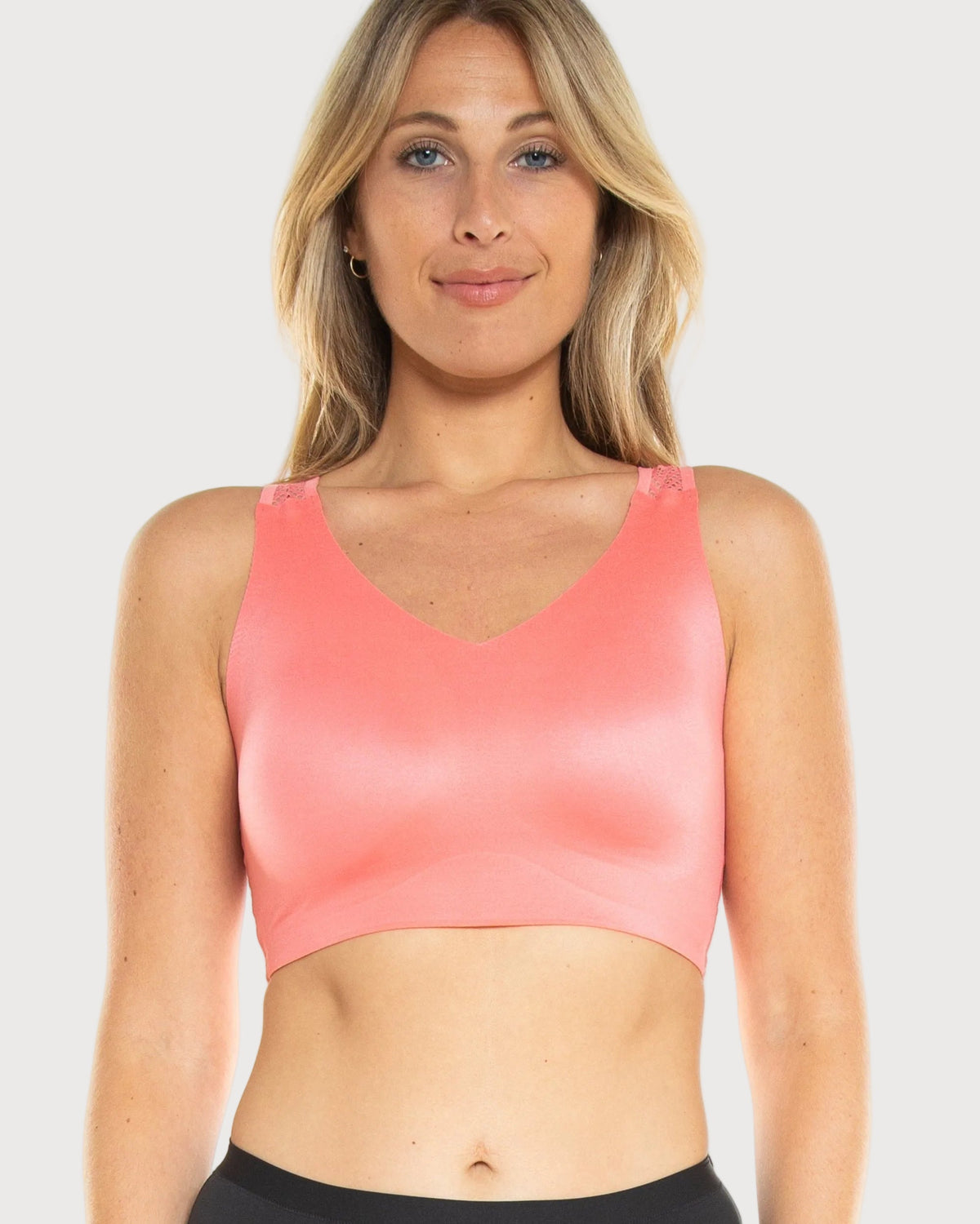 Brushed Fiber Wire-Free Bra with Lace Back by Rhonda Shear — wire-free bra