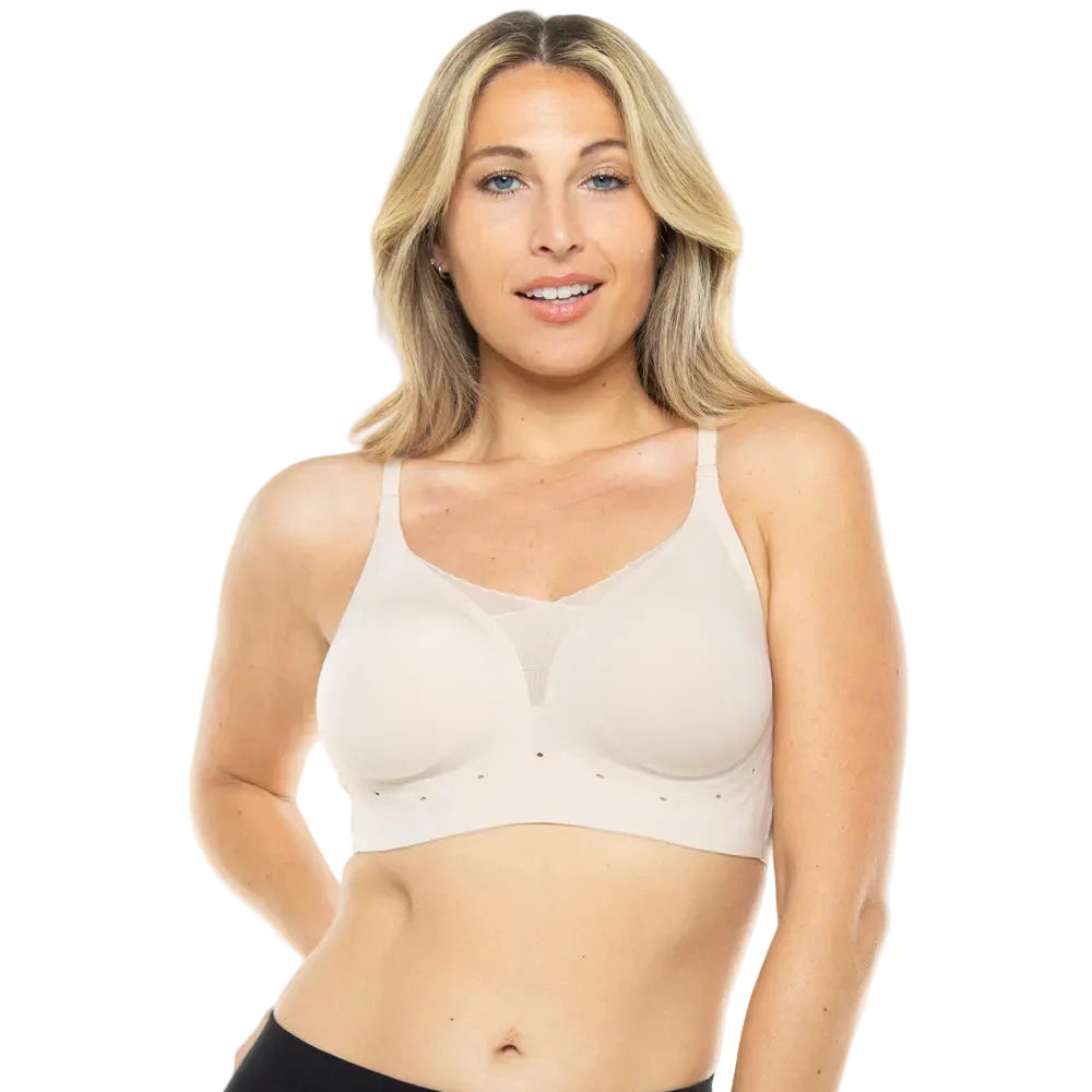 Perforated Gel Bra with Mesh Detail