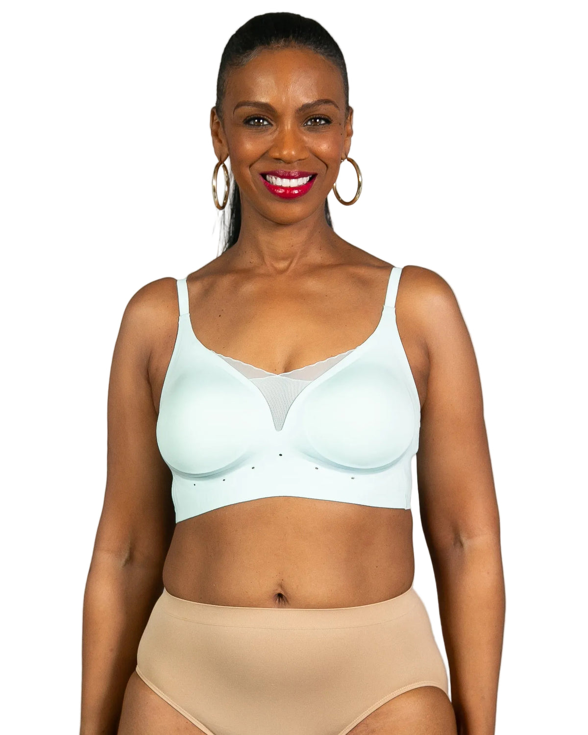 Perforated Gel Bra with Mesh Detail