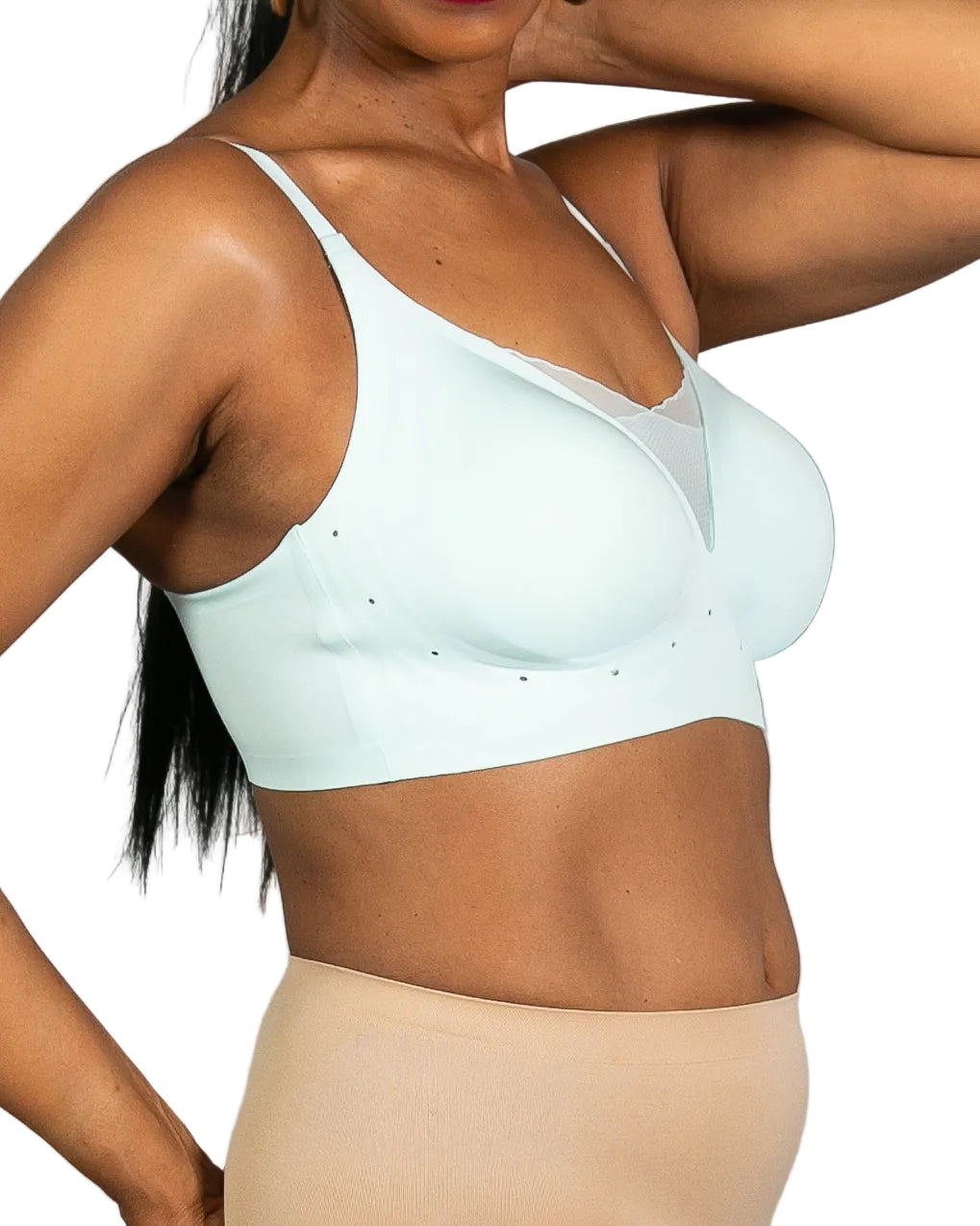 Perforated Gel Bra with Mesh Detail