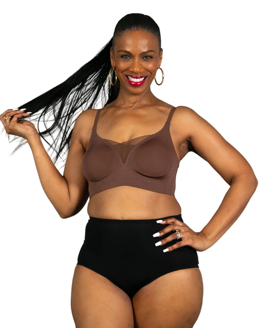 Perforated Gel Bra with Mesh Detail