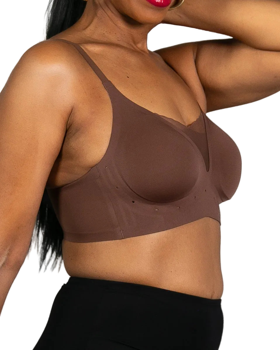 Perforated Gel Bra with Mesh Detail