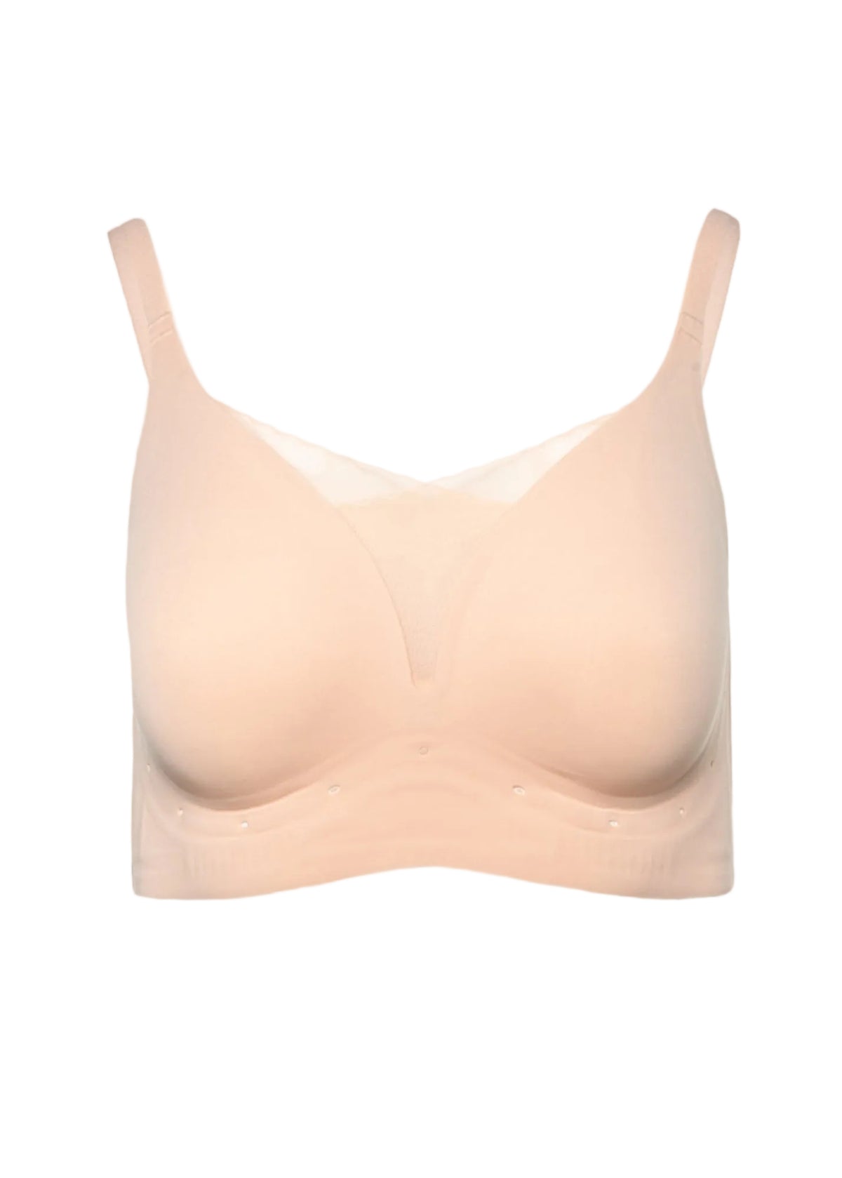 Style-1700-PERFORATED GEL BRA WITH MESH DETAIL-Pink Beige