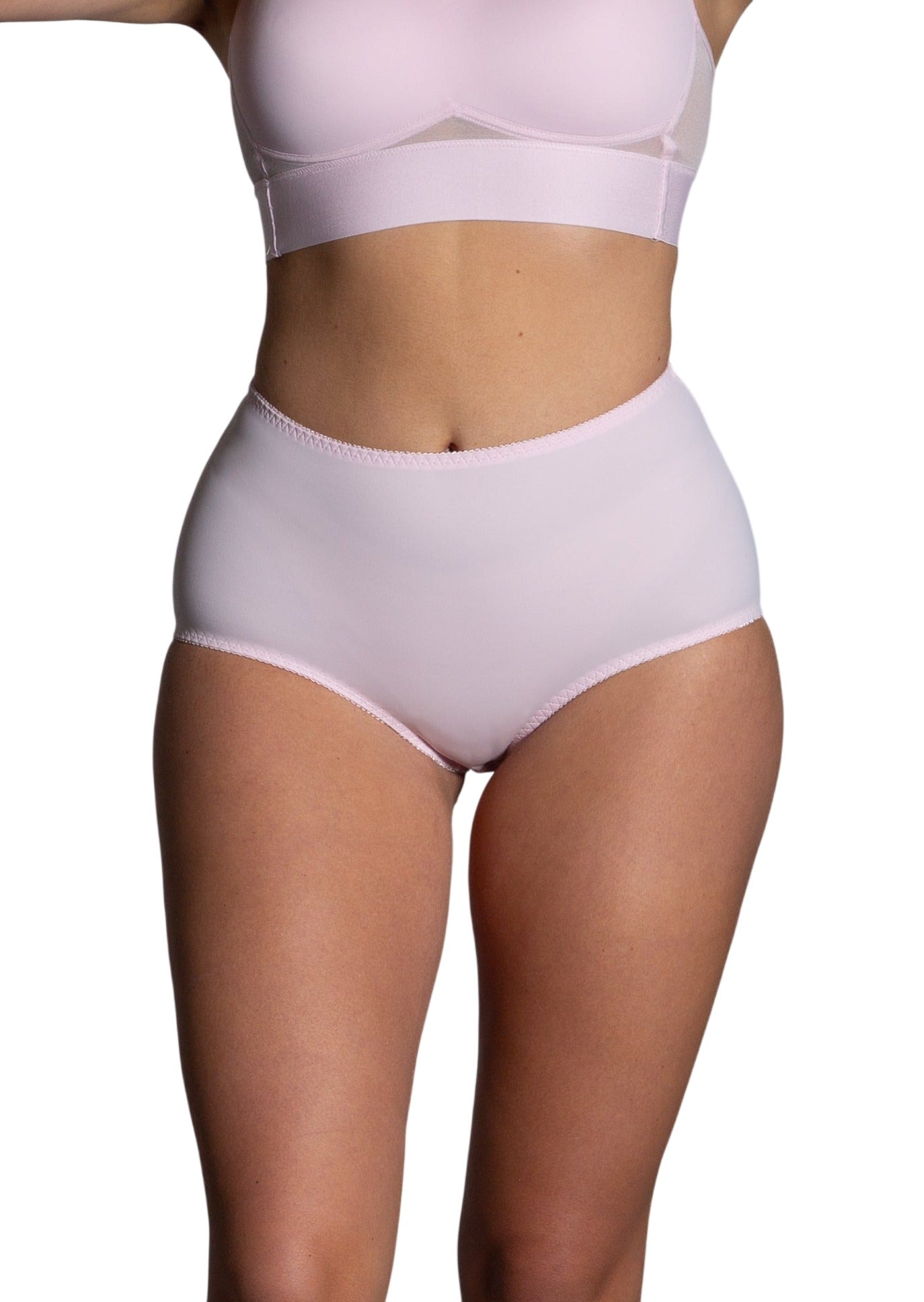 Style 4113-Full Coverage Brief Panty - Front Pink