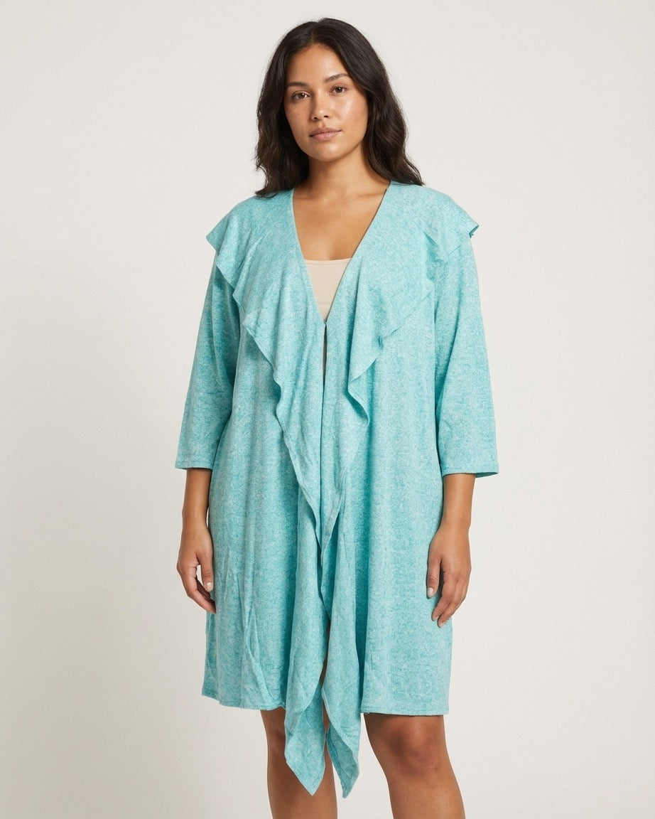 3/4 Sleeve Ruffle Sweater - Final Sale
