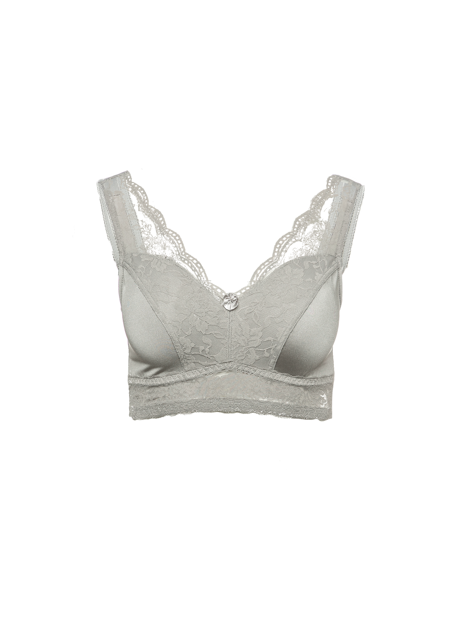 Pin-Up Girl Lace Leisure Bra w/Pads  - Grey ghost mannequin