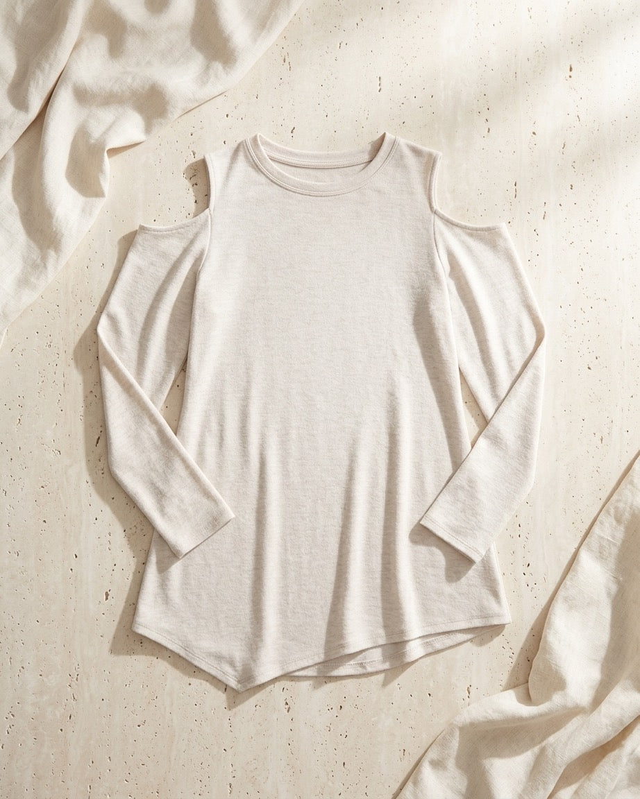 Cold Shoulder Long Sleeve Top - FINAL SALE