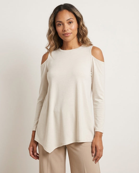 Cold Shoulder Long Sleeve Top - FINAL SALE