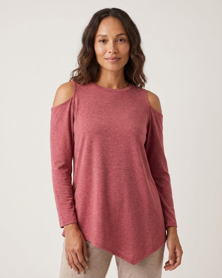 Cold Shoulder Long Sleeve Top - FINAL SALE