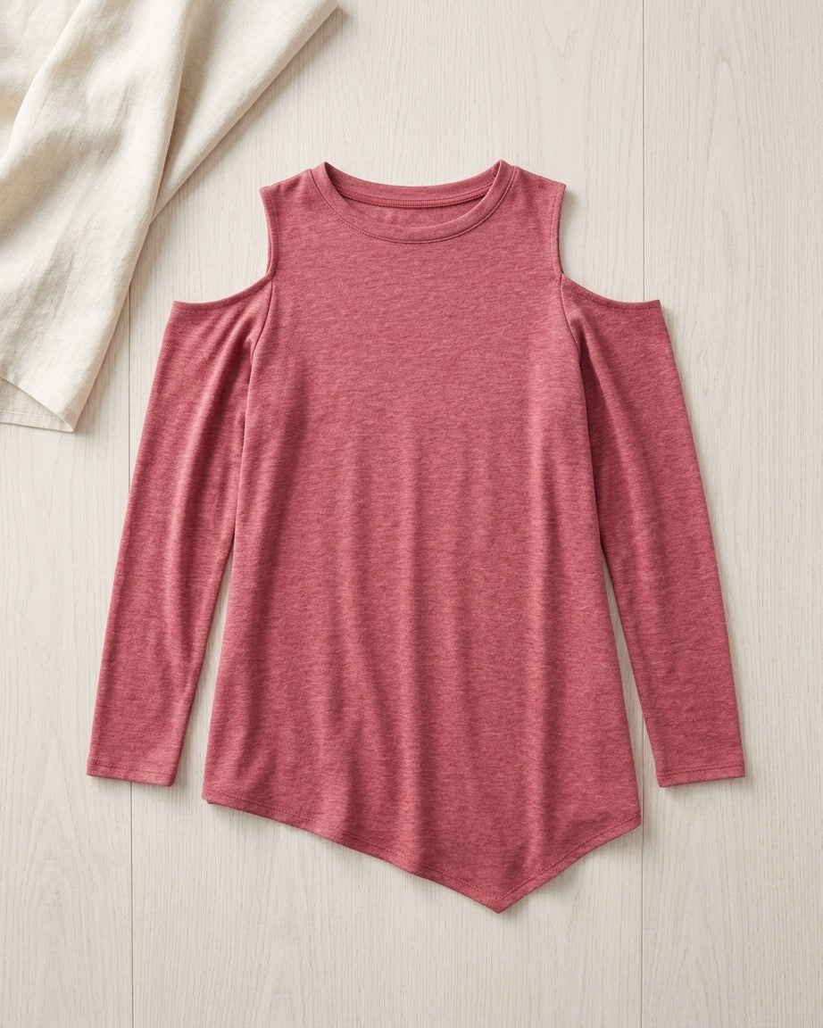 Cold Shoulder Long Sleeve Top - FINAL SALE