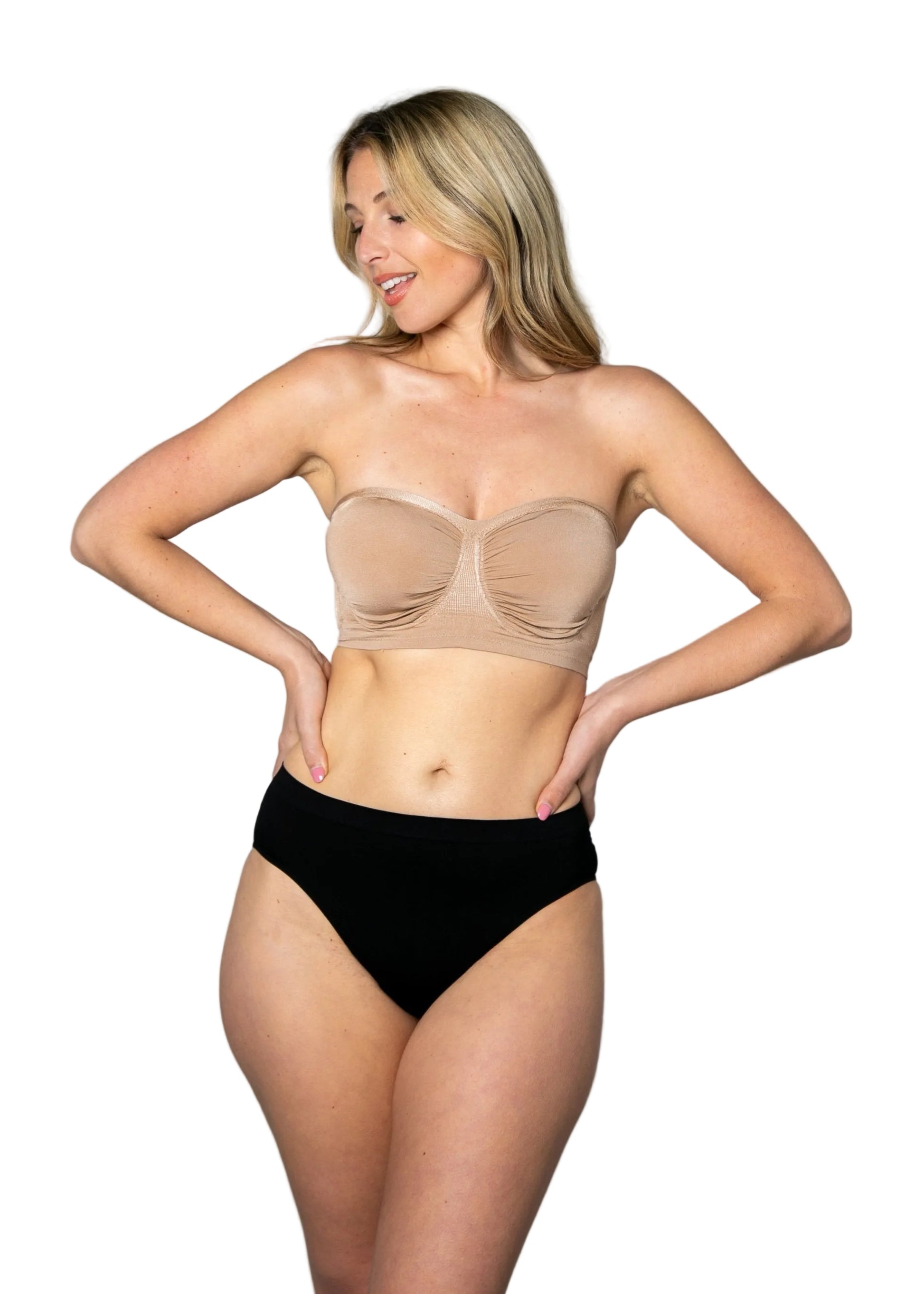 Antimicrobial Sweetheart Neckline Underwire Bandeau Bra_Rhonda_Shear_1
