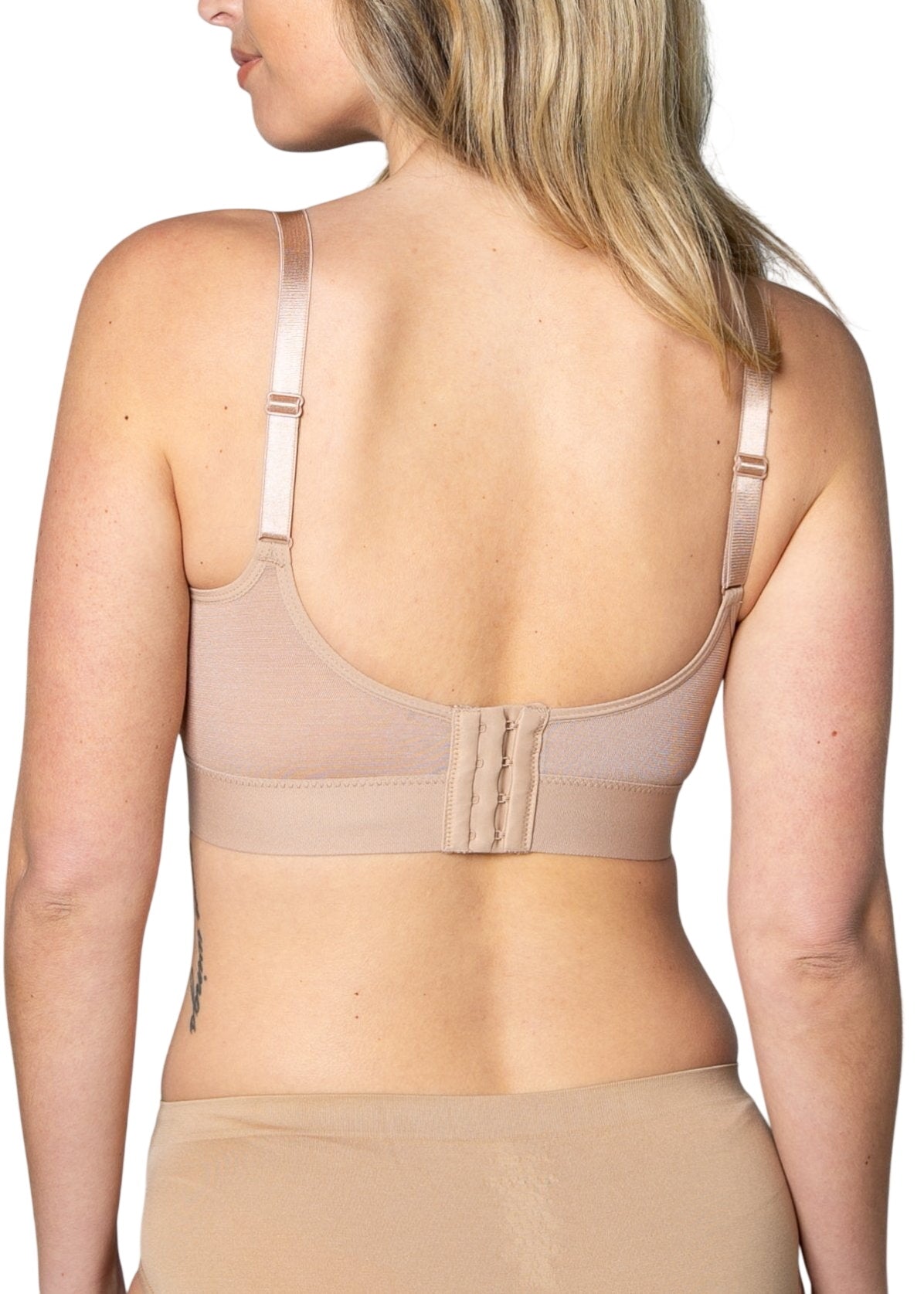 Style-B4107-LACE MOLDED CUP BRA WITH BACK CLOSURE-Beige-back